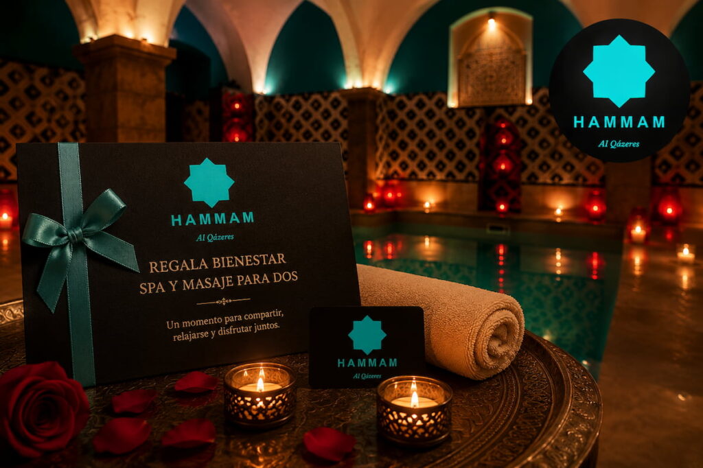 Regalar spa y masaje para dos en Hammam Al Qázeres, con circuito de aguas y masaje relajante en Cáceres.
